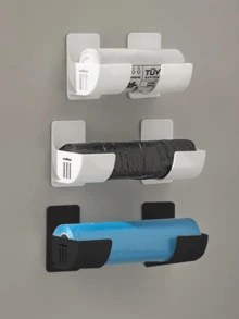 2/4/6/8/12 Holeless Garbage Bag Storage Racks, Wall-Mounted Kitchen Storage Racks, Garbage Bag Racks, Wall-Mounted Kitchen Organizers, Shelves On The Wall For Kitchen Storage, Food, Garbage Bag Storage Racks, Space-Saving, Wall-Mounted Design, Available In Various Colors, Halloween, Kitchen, Essential For Living Room Home Storage