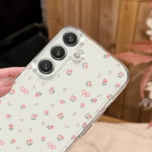 Rose Pattern Transparent TPU Soft Case Suitable For IPhone 17 Air/ 16 15 14 13 12 Pro Max/17 16 15 14 Plus 11 X/XS Max Suitable For Samsung S21 S22 S23 S24 S25 Ultra/Edge/Plus/+ A10 A12 A13 A14 A15 A23 A25 A35 A53 A54 A55 A73 Note 10/20 Phone Case All-Inclusive Protection - 太空透明 - 查看 4