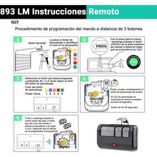 2PCS Controlador de Puerta de Garaje,Controlador de Puerta Eléctrica, Control Remoto de Abridor de Puerta de Garaje,Compatible con Abridores de Puerta de Garaje LiftMaster/Chamberlain/Craftsman - Negro - Ver 6