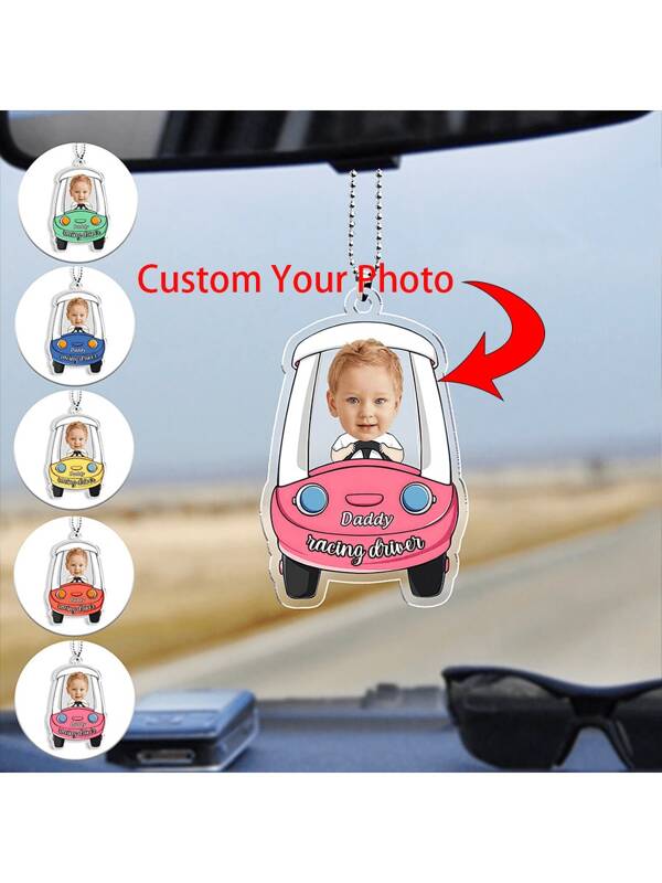 Presente personalizado para o pai, cabide para pendurar no carro com foto de bebê, acessórios para carro, presente para o dia dos pais, presente para o papai