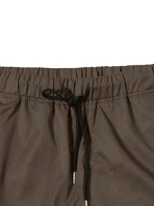 1pc Men's Multi-Pocket Solid Color Slim Fit Cargo Pants, Suitable For Spring/Summer Beach, Vacation, Daily Commute, Workout, Outdoor, Casual, Fitness, Jogging, Straight Leg Trousers, Fashionable Streetwear, For Fall