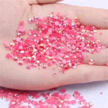 500 peças/1000 peças Strass de Resina DIY Jelly, Strass Redondos Planos Mini, Decoração de Joias e Artesanato, Strass para Capas de Celular, Sapatos, Roupas 2mm/3mm/4mm/5mm/6mm