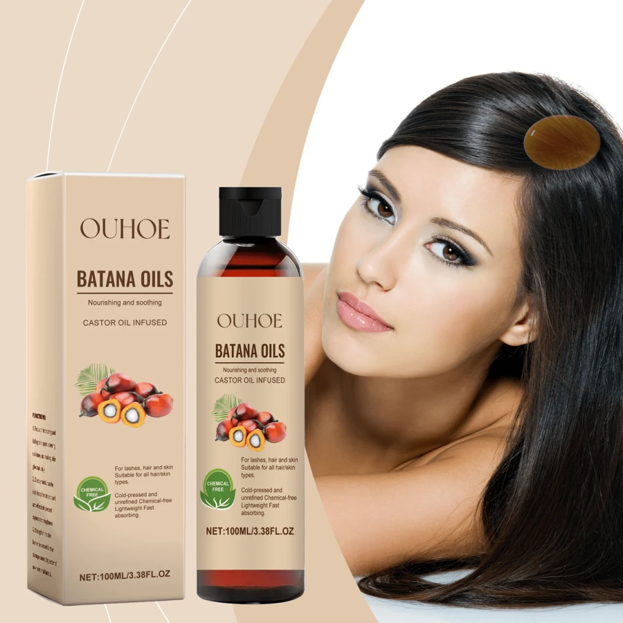 Batana Castor Oil, Nourishing Scalp, Repairing Dry & Frizzy Hair, Smooth, Shiny, Voluminous & Soft Hair - 100ml - View 1