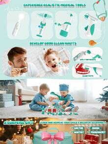 3-12 Years Old Kids Doctor & Dentist Pretend Play Set, Early Education Dental Care Toy, Simulated Experience Habit Formation, Includes Rich Accessories To Learn Tooth Structure, Creative Gift For Boys And Girls, Christmas Gift (Accessories Style Random) - Multicolor - View 6