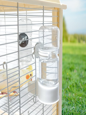 1pc PVC Material Hanging Bird Feeder Dispenser, Parrot Automatic Water And Feed Dispenser Suitable For Bird Cages