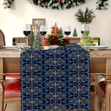 1/20pcs Christmas Table Runner, Retro And Atmospheric Style, High-End Pattern Table Runner, Winter Rectangular Table Runner, Suitable For Theme Parties, Home Decoration, Suitable For Indoor And Outdoor, Christmas Decoration. - Multicolor - View 10