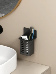 1/2pcs Wall Mounted Bathroom Storage Shelf, Punch-Free, Toilet Shower Room Washbasin Organizer Rack, For Small Items And Tools Home Bathroom Decor Bathroom Organizer , Bathroom Toilet Hand Washing Sink Toothbrush Toothpaste Comb Storage Artifact,Back To School,Bathroom Decor & Accessories