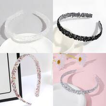 1 pieza Diadema elegante y minimalista para mujer con cristal blanco, rhinestone y brillo, adecuada para el peinado diario, diadema para el cabello como accesorio para el cabello de las mujeres