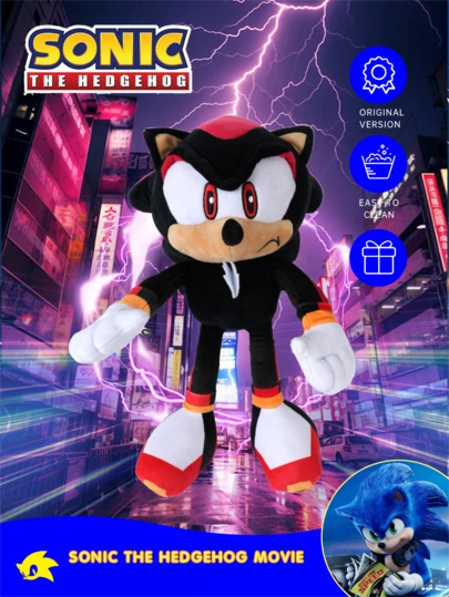 Sega 1件世嘉官方授权电影周边商品，高品质蓝色毛绒玩偶，灵感源自生日派对装饰