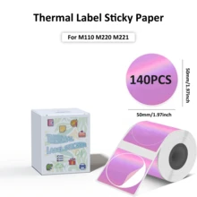 Holographic Silver/Gold/Purple Thermal Labels Paper For Phomemo M110 M200 M220 M221,50x50MM Round&Square,Waterproof Self-Adhesive Mini Printer Laser Stickers For DIY Glitter Labels/Thanks Card - Multicolor - View 17