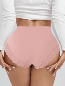 3件装女士性感蕾丝设计舒适柔软弹力内裤 - 彩色 - 查看 4