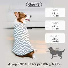 بشكل مخطط متعدد الألوان - رداء استحمام للحيوانات الأليفة، منشفة ناعمة وسريعة الجفاف، مع كابوت، ماصة وخفيفة الوزن، ملابس منزلية مريحة للحيوانات الأليفة الصغيرة والمتوسطة الحجم