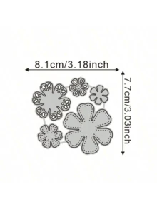 1pc Flower Cutting Die, Suitable For Scrapbooking, Card Making, Photo Album Paper Decoration Cutting Machine - Silver - View 8