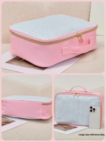 Bolsa de maquillaje de gran capacidad, organizador de maquillaje, bolsa de almacenamiento de maquillaje, bolsa de lavado, bolsas de almacenamiento, regalo esencial de Año Nuevo, esencial para la temporada de apertura y viajes, esencial de universidad de otoño, bolsa de viaje de vacaciones para mujeres