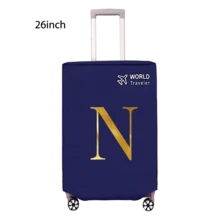 1pc Luggage Cover, Non-Woven Fabric, Dustproof & Scratch-Resistant, Fits 20-30 Inch Trolley Case, Gold Letter Pattern, Travel Essential, Back To School Must-Have - Blue - View 38