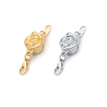 Cierres magnéticos Paxcoo para joyería, cierre y conector extensor de collar, adecuado para collares, pulseras y otras joyas, cierre magnético de collar, conector magnético cilíndrico redondo en color oro rosa y plateado para hacer joyas