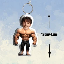 Customized Photo Keychain, Personalized Keychain, Muscular Man, Suitable For Father's Day, Mother's Day, Halloween, Christmas, Christmas Eve, Valentine's Day, Birthday, Anniversary - Multicolor - View 3