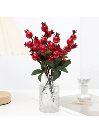 Flores artificiales de granada multicolor, plantas decorativas de granada para sala de estar, mesa de comedor, jardín del hogar, centro de mesa para bodas, adecuadas para regalos de días festivos, inauguración de la casa, Navidad, Año Nuevo