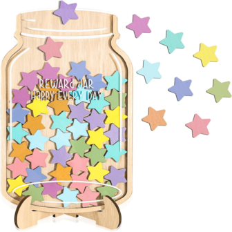 磁性奖励罐、星形奖励罐、行为管理课堂工具、家庭课堂学生奖励表