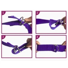 1 Correa de Estiramiento de Ajuste Yoga Pilates Gimnasia Ballet con Hebillas Correa de Yoga de Algodón 2m Cinta de Estiramiento Ajustable para Pilates, Gimnasia, Ejercicio en Casa y Rehabilitación (1 Pieza) - Morado - Ver 4