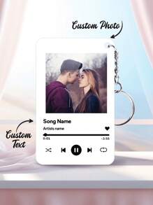 1 件定制照片钥匙扣、个性化雕刻歌曲名称钥匙扣、个性化照片钥匙扣、个性化歌曲名称亚克力钥匙扣、口袋中定制照片钥匙扣、生日礼物、周年纪念礼物、情人节礼物、父亲节礼物、毕业礼物、图形印刷 - 彩色 - 查看 15