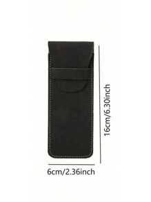 1pc Customized Sleek Faux Leather Pen Case - Portable Business Pen Protector With Flip Cover, Ideal Office Accessory & Creative Gift,Suitable For Writing, School, Students, Personalized Signatures, Gifts, School Supplies, Back To School