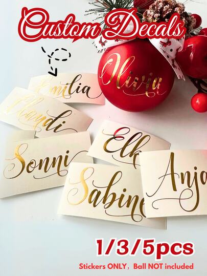 1/3/5 peças, decalque de nome personalizado, decalques de bolas de Natal, adesivo de nome personalizado, decalque de nome de bola de Natal personalizado, adesivos de bolas de Natal, SOMENTE ADESIVO, decalque de Natal personalizado, presente de Natal personalizado, decoração de Natal personalizada, decoração de Halloween, presente de Natal personalizado, decalque de taça de vinho personalizado, adesivos de sacola de papel personalizados