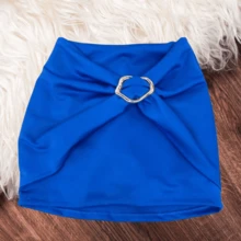 Women's Short Skirt With Organic Buckle Detail Fashion 2025 - Màu xanh lam - Xem 2