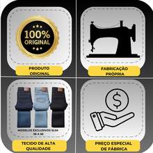 Kit 3 's Pants With Fraying + Dark Blue (Choose The Third Piece) Style And Comfort In Various Slim Options Gift For Fathers Man - 1 做舊黑色 + 2 深藍色 - 查看 7