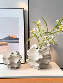 1 pezzo Vaso da fiori in ceramica a forma di corallo moderno, decorazione per casa e ufficio, scultura, decorazione bohémien per tavolino da caffè, libreria, soggiorno (Nero), vaso in vetro per la casa