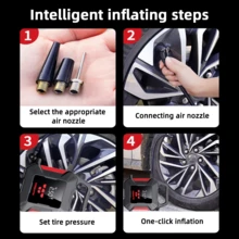 1pc Car Jump Starter With Air Compressor, Car Battery Charger With Air Compressor, 12V Car Battery Jump Starter Box (Up To 2.64 Gallons Of Gas Or 2.25 Gallons) With Emergency LED Light, Power Bank, Leather Storage Bag - Multicolor - View 7