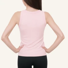 Blusinha Regata Malha Canelada Feminina Básica Verão - Rosa Bebê - Visão 5