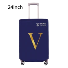 1pc Luggage Cover, Non-Woven Fabric, Dustproof & Scratch-Resistant, Fits 20-30 Inch Trolley Case, Gold Letter Pattern, Travel Essential, Back To School Must-Have - Blue - View 127