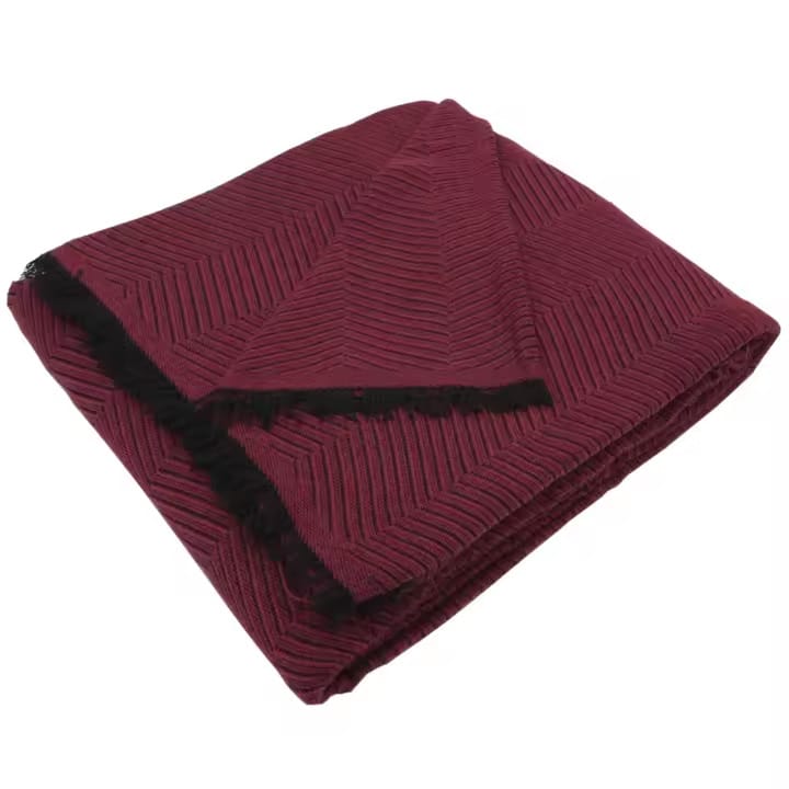 Kynley Multipurpose Bedspread For Bed And Sofa, Bedspread Sofa Blankets Soft And Comfortable, Practical And Soft, Polyester Cotton, Herringbone Pattern ✅ Delivery In 48-72 Hours - Burgundy - View 1