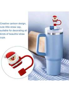 6/3/1 Stück Weihnachts-Strohhalm-Abdeckkappe, Silikon-Strohhalm-Aufsatz für Frau & Mann Becher mit Griff, süße 10mm Trinkhalm-Spitzen-Abdeckungen als Weihnachtsgeschenke.