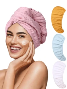 Ellitina Microfiber Hair Towel, Hair Cap, Premium Quick Drying Super Absorbent Ultra Soft Comfortable Hair Turban Wrap For Frizzy Curly Damaged Hair, Bathroom Home Travel Gym Essentials(Multicolor Colours) Home Bath Summer Hair Bonnet, Hair, Barber, Hair Care, Hair Stuff, Hairdressing Equipment, Barbershop, Barber Accessories, Curly Hair Products, Hairdressing Equipment, Bonnet, Accessories, Christmas, Barbershop,Travel Essentials,Travel Essential,Hairstyle,Hairdressing