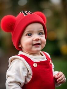 1 件装婴儿 A-Z 字母针织帽 婴儿女孩帽子 儿童无檐便帽 婴幼儿配饰 儿童帽子 弹力 0-3 岁幼儿女孩男孩帽子