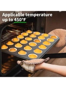 1 Set - 6/12/24 Cup Non-Stick Muffin And Cupcake Baking Pans - Durable Carbon Steel, Easy Release, Suitable For Baking Trays, Also For Brownies. Essential For Kitchen Oven Safety.