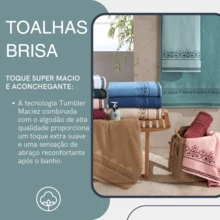 Bath Towel Set 4 Pcs 100% Cotton Thick Plush Super Soft Excellent Absorption Breeze Habitat - 赤陶色/玫瑰色 - 查看 6