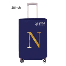 1pc Luggage Cover, Non-Woven Fabric, Dustproof & Scratch-Resistant, Fits 20-30 Inch Trolley Case, Gold Letter Pattern, Travel Essential, Back To School Must-Have - Blue - View 17