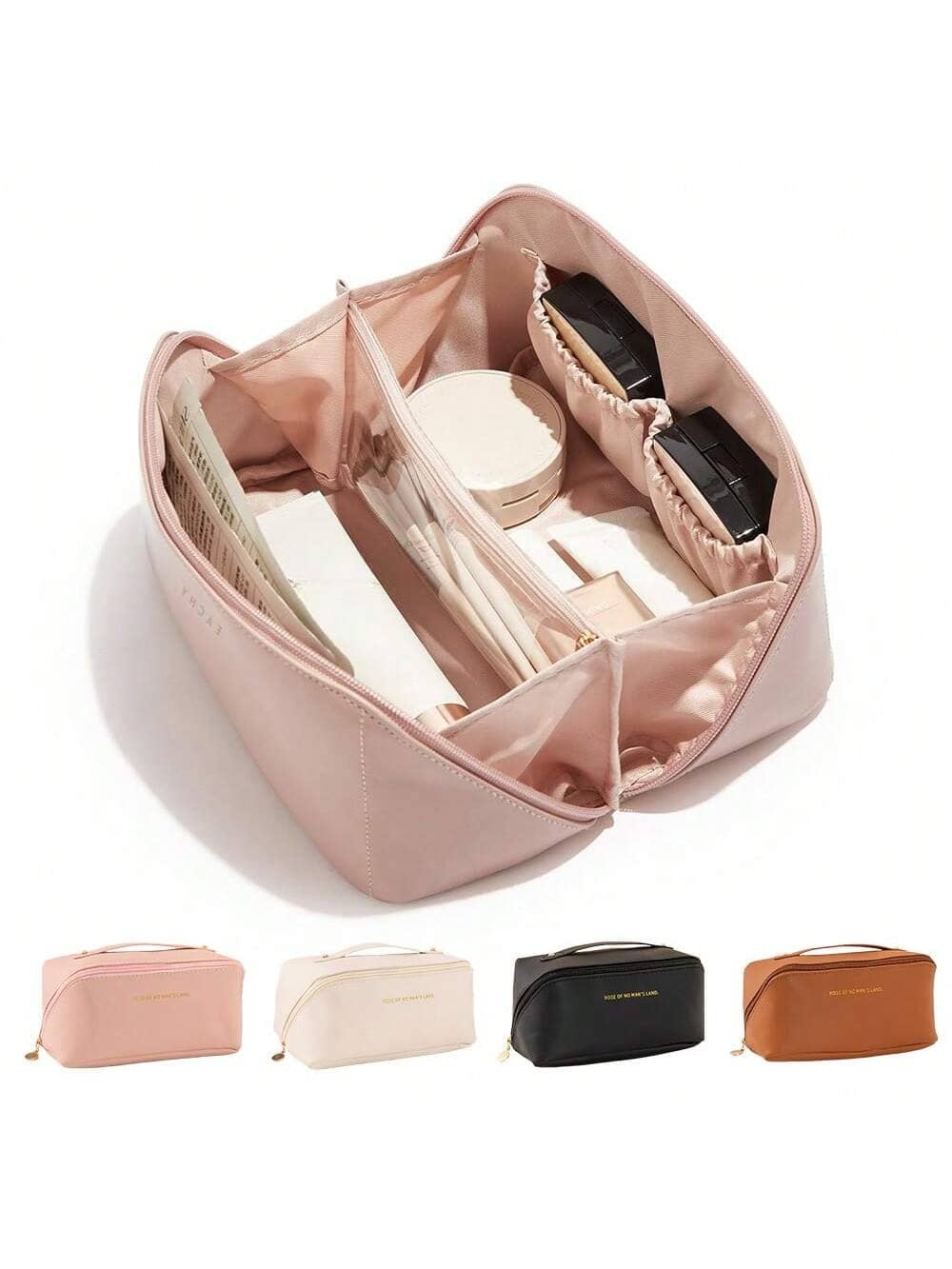1pc PU Pillow Cosmetic Bag Portable Large Capacity Makeup Bag Travel Storage Bag Toiletry Bag For Women Makeup Brushes Holedr Make Up Bag Travel Wash Bag Lightweight Makeup Zipper Pouch Christmas Halloween Thanksgiving Day Gift Mother's Day Gift