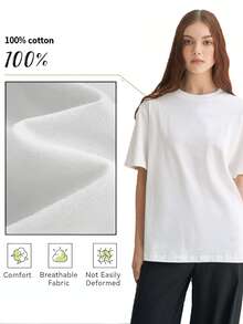 Camiseta de Mujer con Estampado de Ojo Psicodélico,Diseño Artístico y Moderno,Ideal para un Look Casual y Original. - Blanco - Ver 4