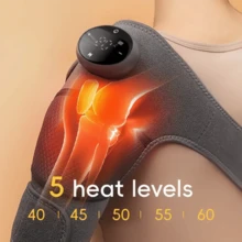 RAF 1pc USB Rechargeable Heated Knee Massager - 5 Adjustable Heat Settings For Relaxation, Suitable For Shoulder & Elbow, Portable Hot Compress With Vibration Modes & Warm-Keeping Function, Ideal Gift For Husbands, Father's Day, Running & Sports, Ergonomic Design, Durable Fabric