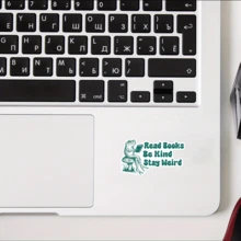 Frog Reading Book, Kindness, Quirky - Bookworm Sticker, Laptop Decal, Self-Adhesive For Car, Motorcycle, Laptop, Helmet, Guitar - Placed On Right Side, Helmet Decoration, Bold Graphic Design, Vinyl Adhesive