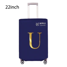 1pc Luggage Cover, Non-Woven Fabric, Dustproof & Scratch-Resistant, Fits 20-30 Inch Trolley Case, Gold Letter Pattern, Travel Essential, Back To School Must-Have - Blue - View 65