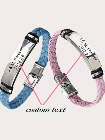 1 pieza Pulsera grabada personalizada para hombres, pulsera de silicona de acero inoxidable personalizada con correa ajustable, regalo para el Día del Padre