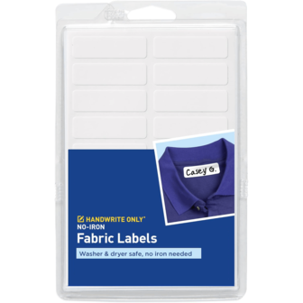 1pc(50 Labels) No-Iron Self-Stick Fabric Name Labels, Clothing Labels - Washer & Dryer-, Waterproof White Write-On Tags For Clothing