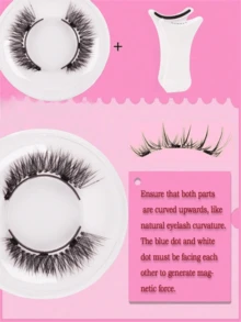 Kit de pestañas postizas magnéticas con pinzas aplicadoras profesionales, pestañas postizas reutilizables sin pegamento, pestañas manga naturales largas y esponjosas de pelo sintético suave, herramienta de maquillaje de ojos ligera para belleza, viajes y fiestas