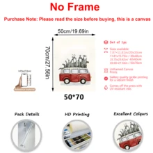 1 pièce, Scène d'hiver, Sapin de Noël, Voiture, Œuvre murale avec cadre, Œuvres d'art murales, Affiches, Matériau canevas (cadre en option), Cadeaux de Noël, Cadeaux spéciaux, Décoration de maison, Décoration de cuisine, Décoration de salon, Décoration de chambre à coucher, Décoration de bureau, Joyeux Noël, Décorations de Noël