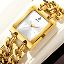 YaLaLuSi YaLaLuSi Brand 1 Piece Hot New Skeleton Chain Ladies Quartz Watch Luxury Rhinestone Decoration Luminous Hands Night Reading Advanced Texture Bright Colour Case Temperament Elegant Breathable Comfortable Wristband Suitable For Work Daily Business School Holiday Party Wear With Strap Adjuster Original Lady Gift For Family Friends Sister Best Friend Holiday Gift Birthday Gift